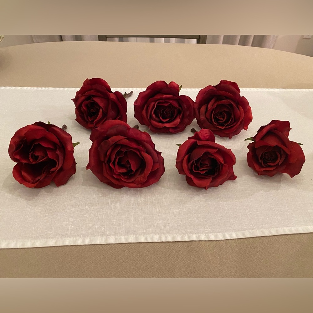 (7) Red Roses / Faux Florals. - Picture 3 of 10
